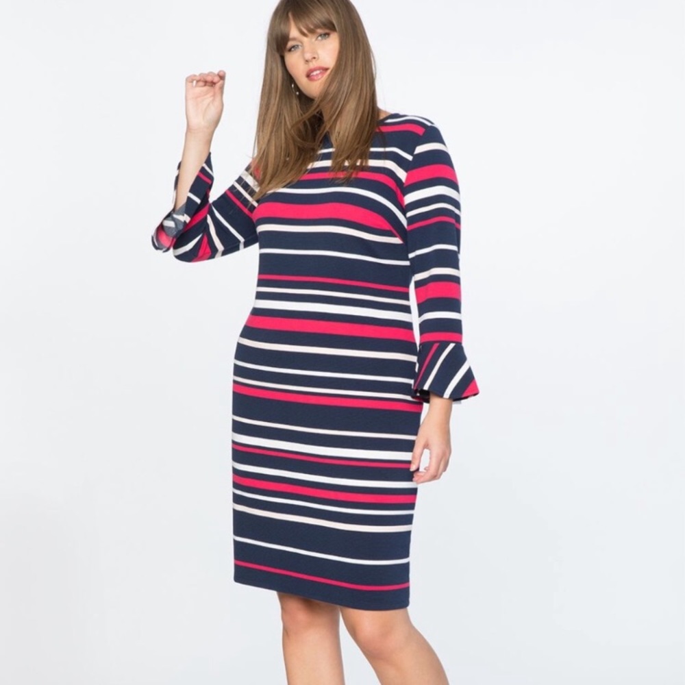 Draper James X Eloquii Ottoman Stripe Dress